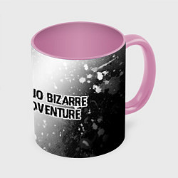 Кружка 3D JoJo Bizarre Adventure glitch на светлом фоне: над, цвет: 3D-белый + розовый
