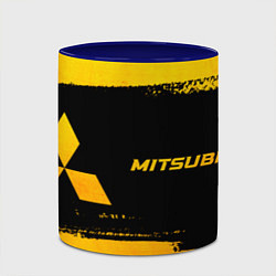 Кружка 3D Mitsubishi - gold gradient: надпись и символ, цвет: 3D-белый + синий — фото 2