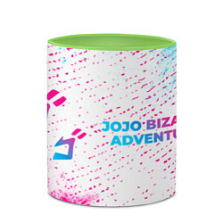 Кружка 3D JoJo Bizarre Adventure neon gradient style: надпис, цвет: 3D-белый + светло-зеленый — фото 2