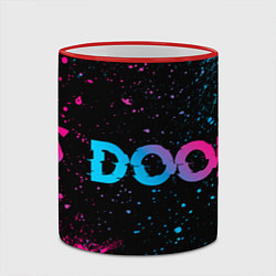 Кружка 3D Doom - neon gradient: надпись и символ, цвет: 3D-красный кант — фото 2