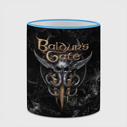 Кружка 3D Baldurs Gate 3 dark logo, цвет: 3D-небесно-голубой кант — фото 2