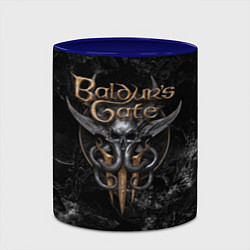 Кружка 3D Baldurs Gate 3 dark logo, цвет: 3D-белый + синий — фото 2