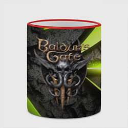 Кружка 3D Baldurs Gate 3 logo green abstract, цвет: 3D-красный кант — фото 2