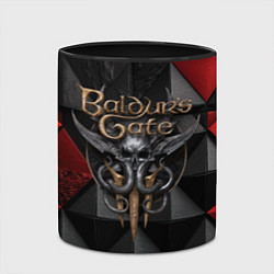 Кружка 3D Baldurs Gate 3 logo red black, цвет: 3D-белый + черный — фото 2