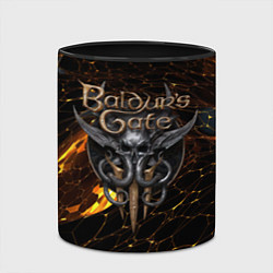 Кружка 3D Baldurs Gate 3 logo gold and black, цвет: 3D-белый + черный — фото 2
