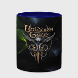 Кружка 3D Baldurs Gate 3 logo dark green, цвет: 3D-белый + синий — фото 2