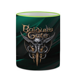 Кружка 3D Baldurs Gate 3 logo green geometry, цвет: 3D-светло-зеленый кант — фото 2