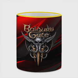 Кружка 3D Baldurs Gate 3 logo geometry, цвет: 3D-желтый кант — фото 2