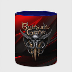 Кружка 3D Baldurs Gate 3 logo geometry, цвет: 3D-белый + синий — фото 2