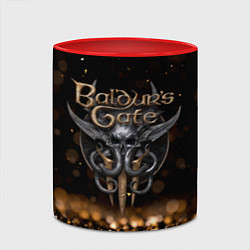 Кружка 3D Baldurs Gate 3 logo dark gold logo, цвет: 3D-белый + красный — фото 2