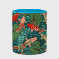 Кружка 3D Паттерн карпы кои, цвет: 3D-белый + небесно-голубой — фото 2