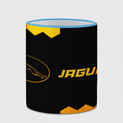 Кружка 3D Jaguar - gold gradient: надпись и символ, цвет: 3D-небесно-голубой кант — фото 2