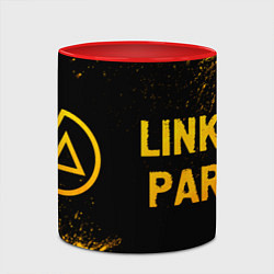 Кружка 3D Linkin Park - gold gradient: надпись и символ, цвет: 3D-белый + красный — фото 2