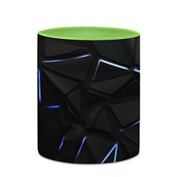 Кружка 3D Black texture neon line, цвет: 3D-белый + светло-зеленый — фото 2