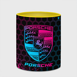 Кружка 3D Porsche - neon gradient, цвет: 3D-белый + желтый — фото 2