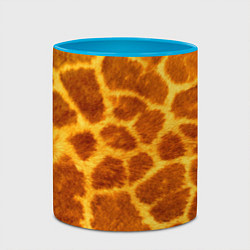 Кружка 3D Шкура жирафа - текстура, цвет: 3D-белый + небесно-голубой — фото 2