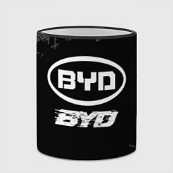 Кружка 3D BYD speed на темном фоне со следами шин, цвет: 3D-черный кант — фото 2