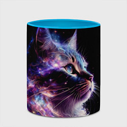 Кружка 3D Галактический кот, цвет: 3D-белый + небесно-голубой — фото 2