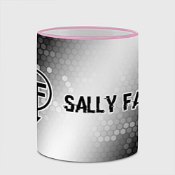 Кружка 3D Sally Face glitch на светлом фоне: надпись и симво, цвет: 3D-розовый кант — фото 2