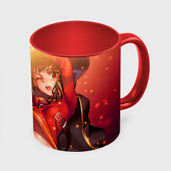 Кружка 3D Коносуба Мэгумин, цвет: 3D-белый + красный