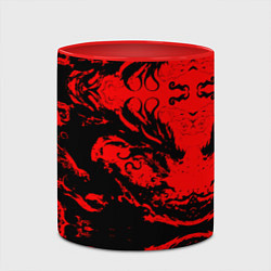 Кружка 3D Черный дракон на красном небе, цвет: 3D-белый + красный — фото 2