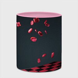 Кружка 3D Настольная игра шашки, цвет: 3D-белый + розовый — фото 2