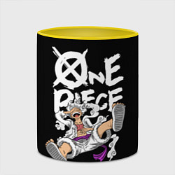 Кружка 3D One piece - gear 5 luffy, цвет: 3D-белый + желтый — фото 2