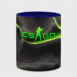 Кружка 3D CSGO green black logo, цвет: 3D-белый + синий — фото 2