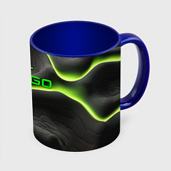 Кружка 3D CSGO green black logo, цвет: 3D-белый + синий