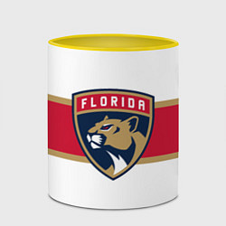 Кружка 3D Florida panthers - uniform - hockey, цвет: 3D-белый + желтый — фото 2