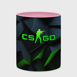 Кружка 3D CSGO green texture logo, цвет: 3D-белый + розовый — фото 2