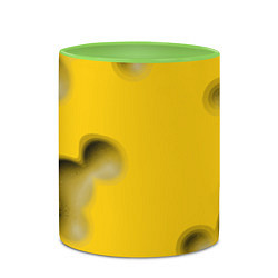 Кружка 3D Сырная плоскость, цвет: 3D-белый + светло-зеленый — фото 2