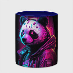Кружка 3D Panda cyberpunk, цвет: 3D-белый + синий — фото 2