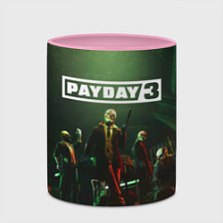 Кружка 3D Грабители Payday 3, цвет: 3D-белый + розовый — фото 2