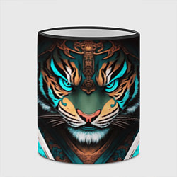 Кружка 3D Тигр самурай, цвет: 3D-черный кант — фото 2