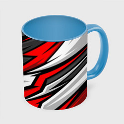 Кружка 3D Kawasaki - red uniform, цвет: 3D-белый + небесно-голубой