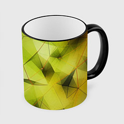 Кружка 3D Зеленая текстура объемная, цвет: 3D-черный кант