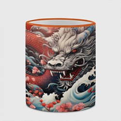 Кружка 3D Морской дракон Irezumi, цвет: 3D-оранжевый кант — фото 2