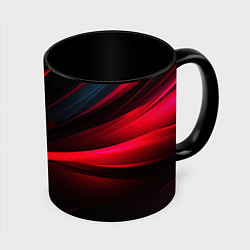 Кружка 3D Red lighting black background, цвет: 3D-белый + черный