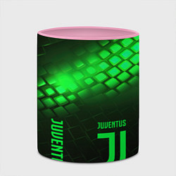 Кружка 3D Juventus green logo neon, цвет: 3D-белый + розовый — фото 2