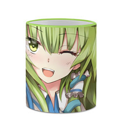 Кружка 3D Touhou Project Санаэ Котия, цвет: 3D-светло-зеленый кант — фото 2