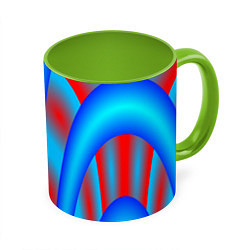Кружка 3D Сине-красные, цвет: 3D-белый + светло-зеленый