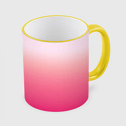 Кружка 3D Оттенки розового градиент, цвет: 3D-желтый кант