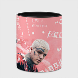 Кружка 3D Lil Peep тату розовый, цвет: 3D-белый + черный — фото 2