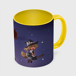 Кружка 3D Touhou Project Reimu Hakurei Marisa Kirisame, цвет: 3D-белый + желтый