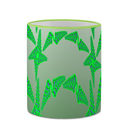 Кружка 3D Растительный паттерн, цвет: 3D-светло-зеленый кант — фото 2