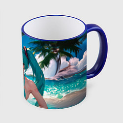 Кружка 3D Хацуне Мику, цвет: 3D-синий кант