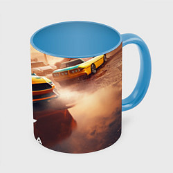 Кружка 3D Forza Horizon race, цвет: 3D-белый + небесно-голубой