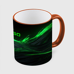 Кружка 3D CSGO neon green logo, цвет: 3D-оранжевый кант