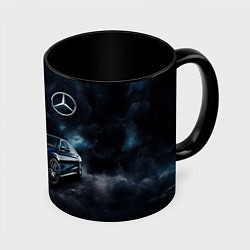 Кружка 3D Mercedes Benz galaxy, цвет: 3D-белый + черный